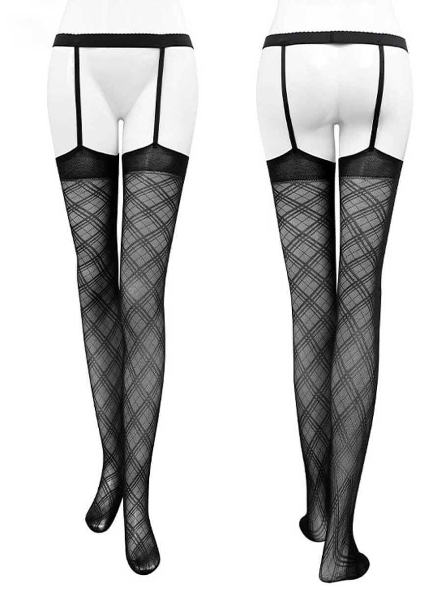 Sheer Mesh Garter Belt Stocking