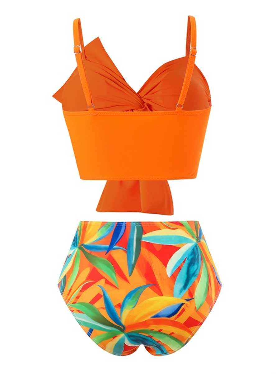 Two Piece Tropical Bikini Suit