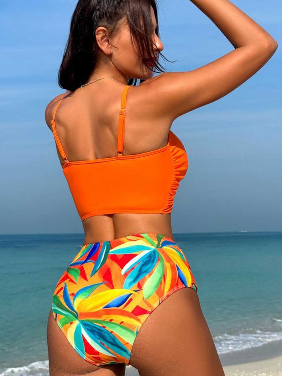Two Piece Tropical Bikini Suit