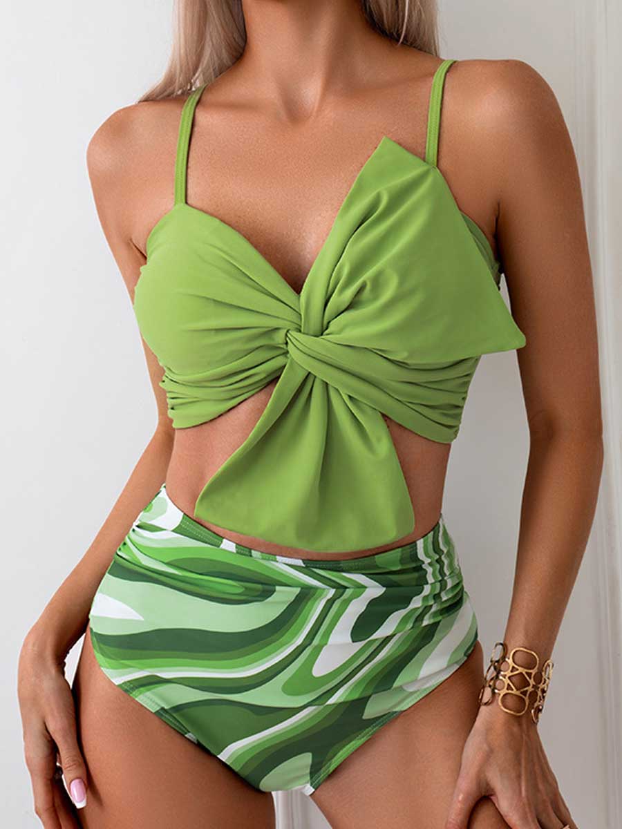 Two Piece Tropical Bikini Suit