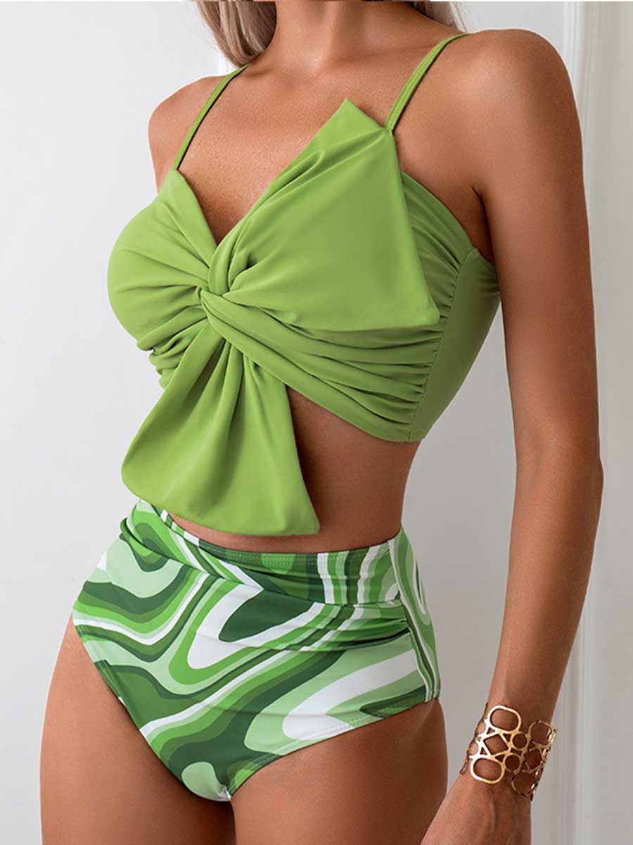 Two Piece Tropical Bikini Suit