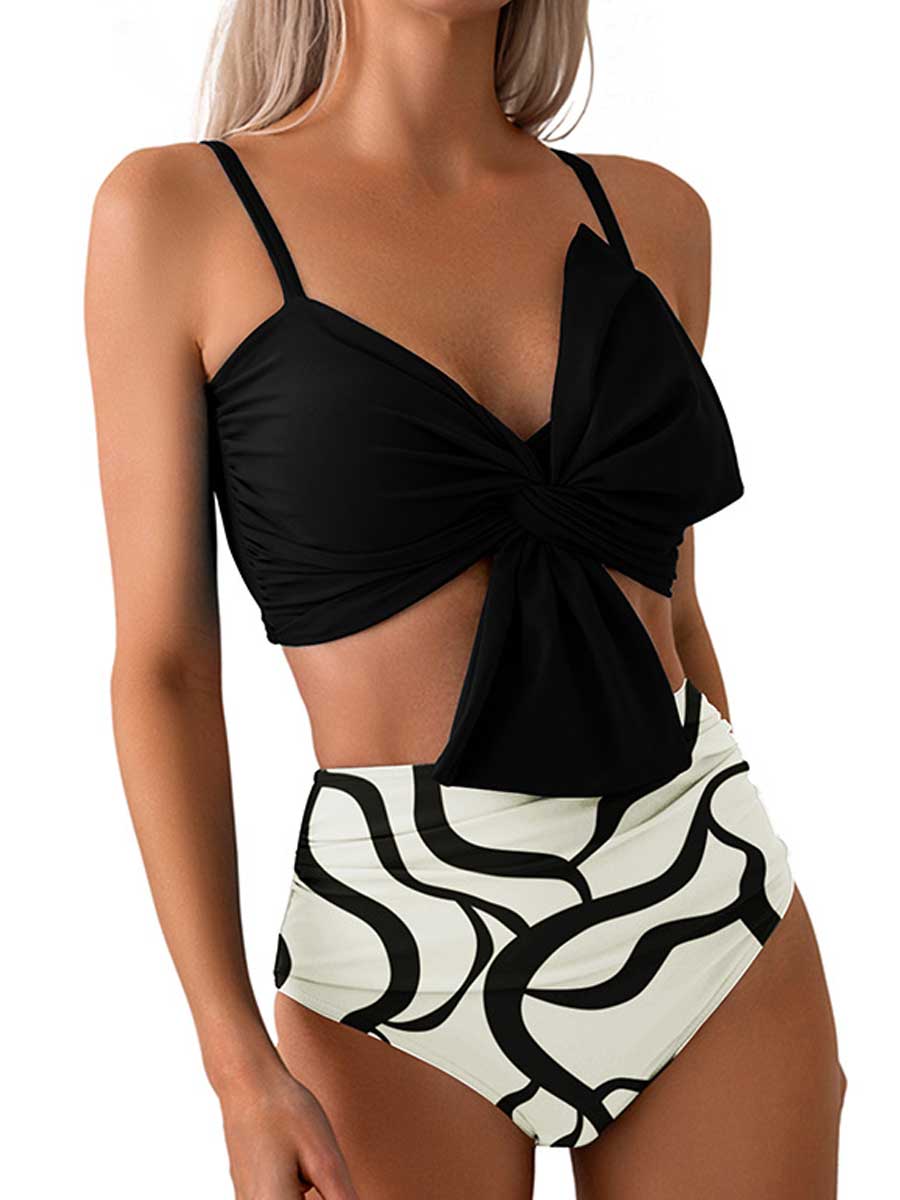 Two Piece Tropical Bikini Suit