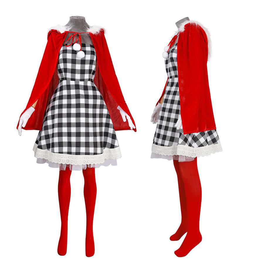 Adult Cindy Lou Who Costume Plus Size Cindy Christmas Cosplay Outfit Xmas Fancy Dress Up Costumes