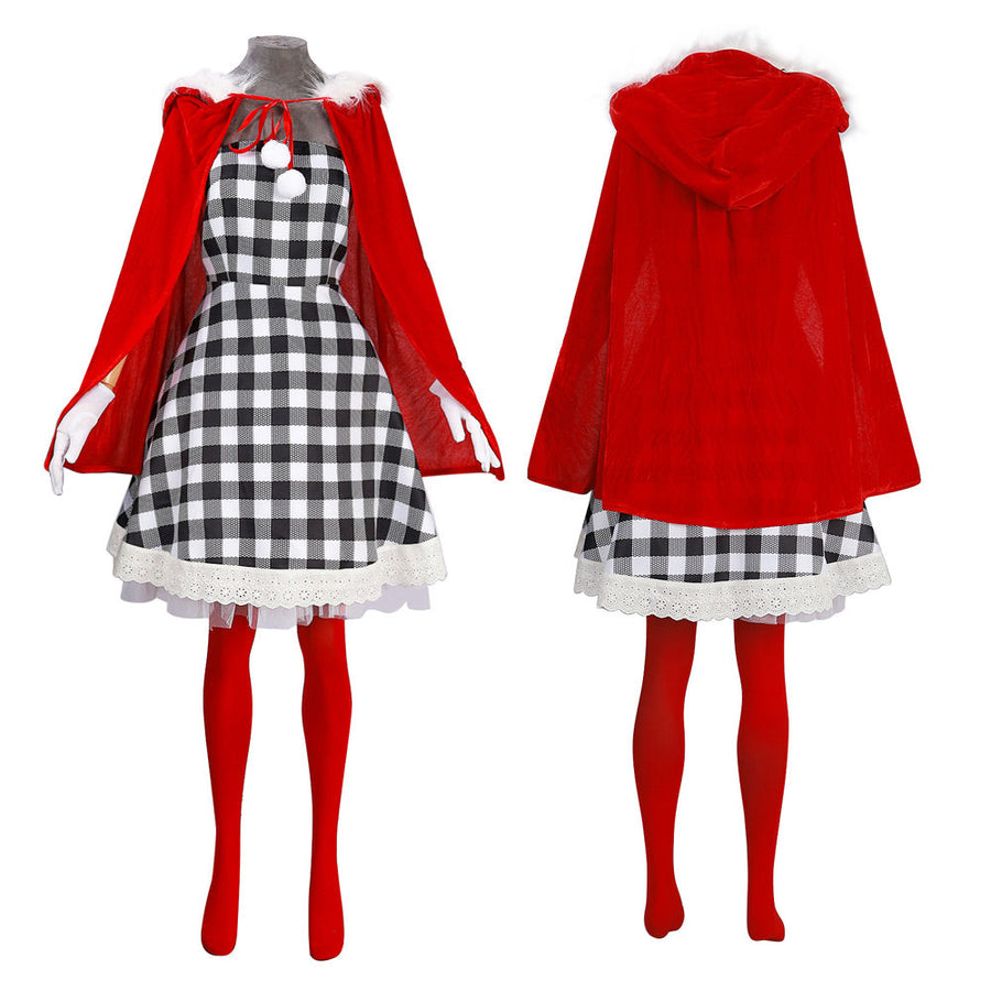 Adult Cindy Lou Who Costume Plus Size Cindy Christmas Cosplay Outfit Xmas Fancy Dress Up Costumes