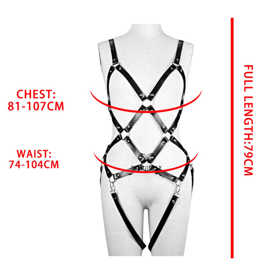 Pu Leather Harness Bodysuit