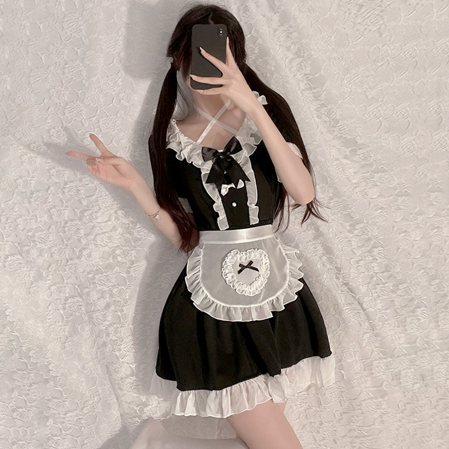 Yomorio Anime Maid Cosplay Lingerie Japanese Lolita Dress Costume Maid Apron Outfit