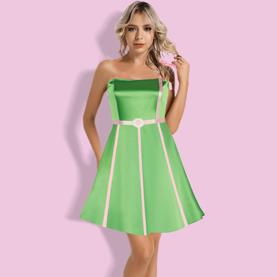 SALE Satin Green Party Dress