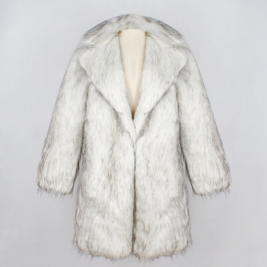Men's Fur Coat Costume White Faux Fur Outfit Halloween Costumes