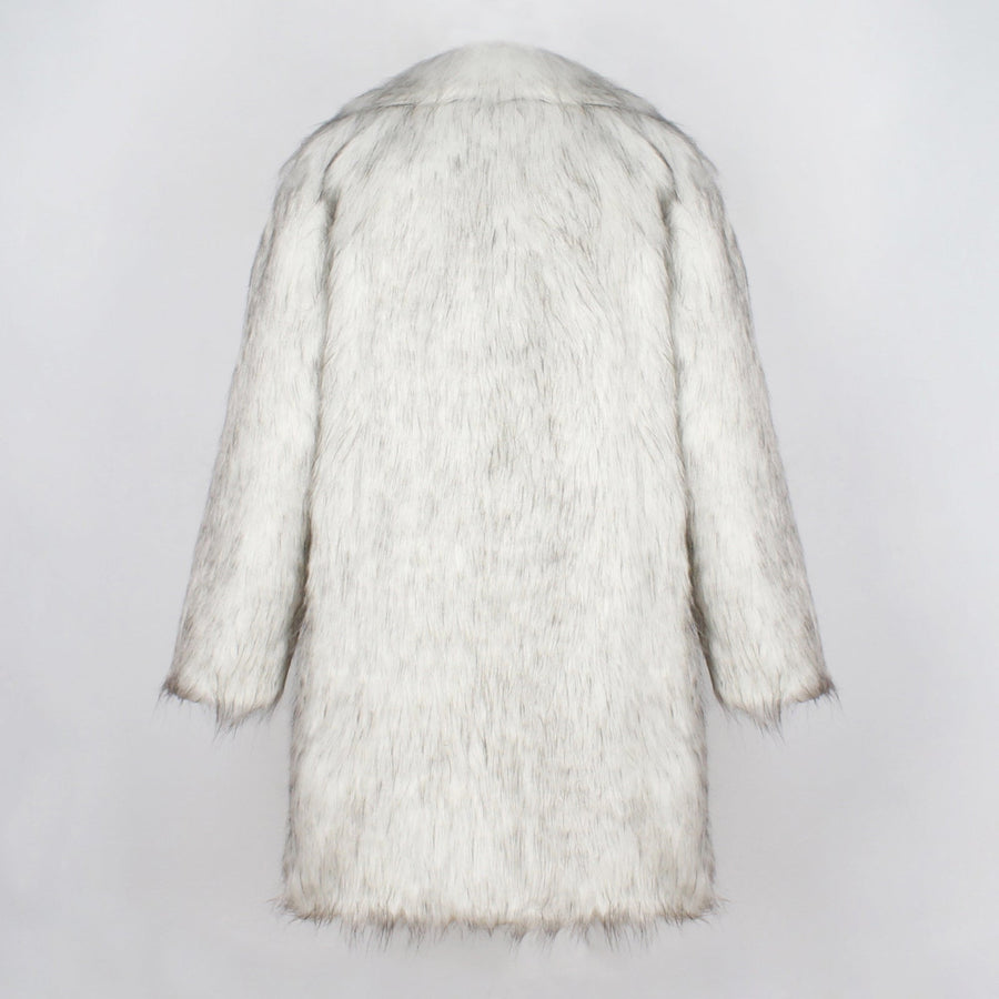 Men's Fur Coat Costume White Faux Fur Outfit Halloween Costumes