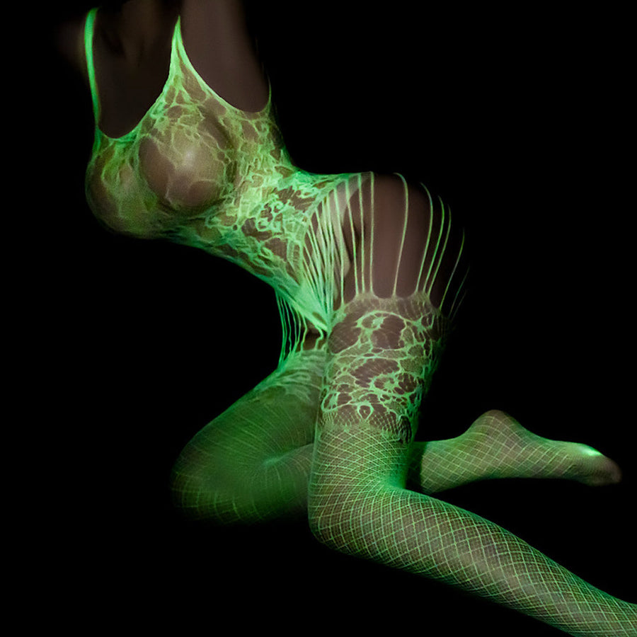 Yomorio Luminous Bodystocking Lace Body Stockings Lingerie Crotchless Bodysuit