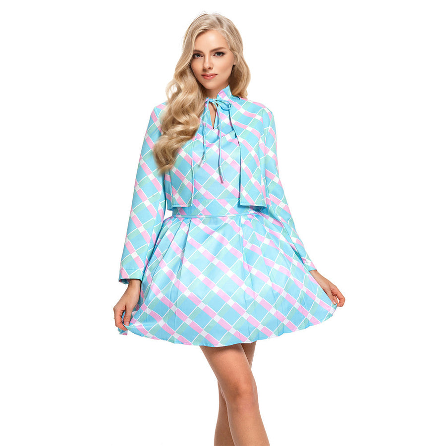 Blue Plaid Matching Set