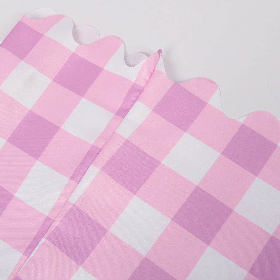 Pink Gingham Dress with Accessories