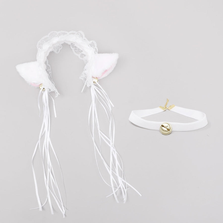 Yomorio Neko Girl Headband and Choker Lace Cat Ears Headpiece 2 Piece Cat Cosplay Accessories