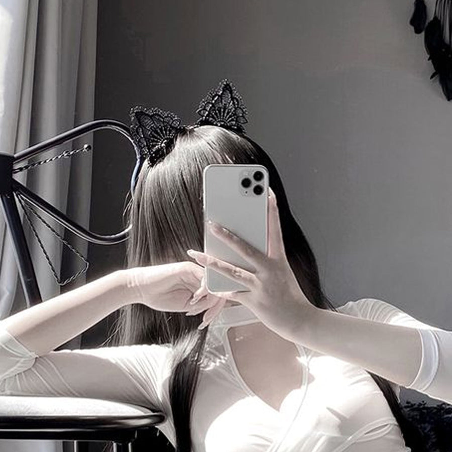 Yomorio Neko Girl Headband Cat Ears Headpiece Cute Cat Cosplay Accessories