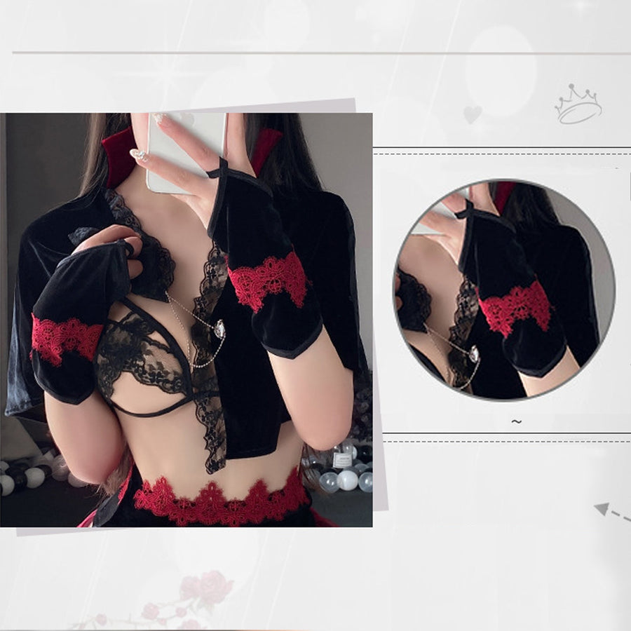 Yomorio Sexy Devil Costume Anime Demon Cospay Outfit Succubus Cosplay Lingerie Set