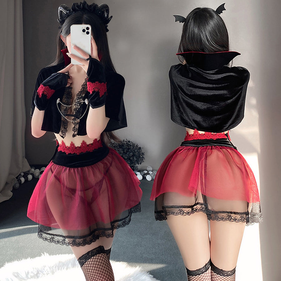 Yomorio Sexy Devil Costume Anime Demon Cospay Outfit Succubus Cosplay Lingerie Set