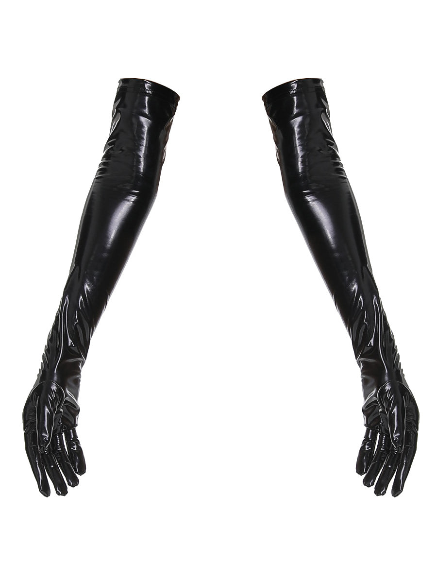 Yomorio Women's Wet Look Long Gloves